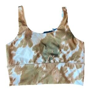 X by Gottex Women's S Silhouette Bralette Sports Bra Brown White Hide Print